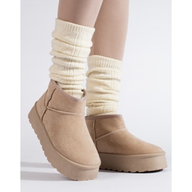 Botas de nieve cortas de mujer Shelovet beige 2