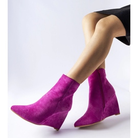 Botas con cuña en punta rosas de Aprutino rosado 1