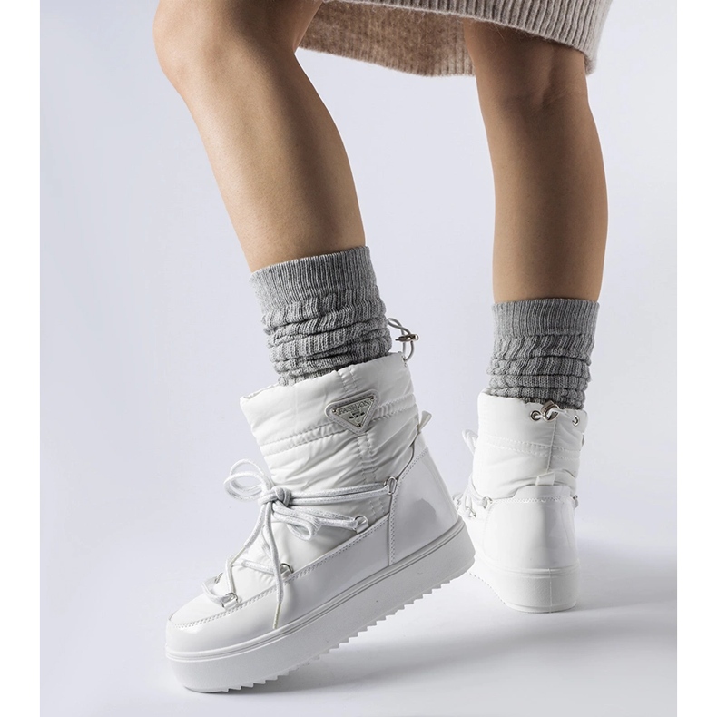 Botas de nieve blancas con aislamiento y elástico Oslavia blanco 1