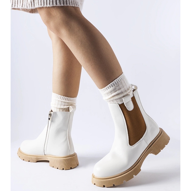 Botines blancos con suela beige Giacinta 1 Botines blancos con suela beige Giacinta 1
