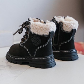 Botas Trapper Infantiles con Cremallera y Piel de Oveja, Negra Marialee negro 6