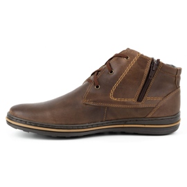 Polbut Zapatos de cuero para hombres de invierno 339 marrón 1