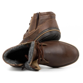 Polbut Zapatos de cuero para hombres de invierno 339 marrón 3