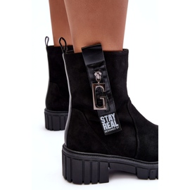 Botas para mujeres de gamuza negra negro 4