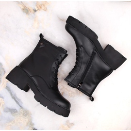 Botas de mujer de piel con tacón y plataforma, aislantes, negro, T.Sokolski 191 3