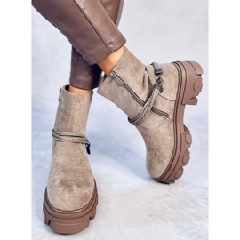 Botas planas Connie Taupe beige 4