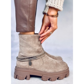 Botas planas Connie Taupe beige 5