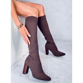 Botas tacón elástico Elisha Brown marrón 4