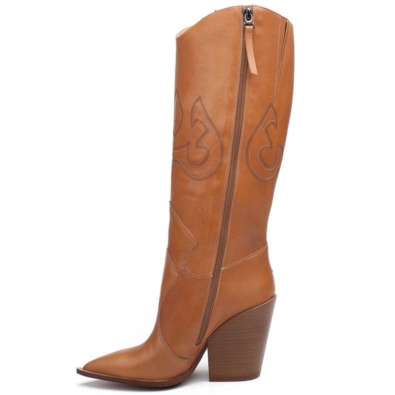 Marco Shoes Botas cowboy de mujer Marco 1399K marrón con láser 1