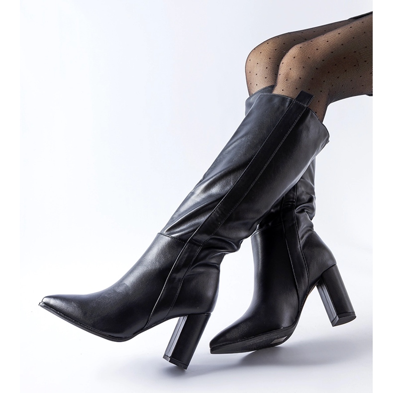 Botas slip-on clásicas negras con tacón Palma negro 1