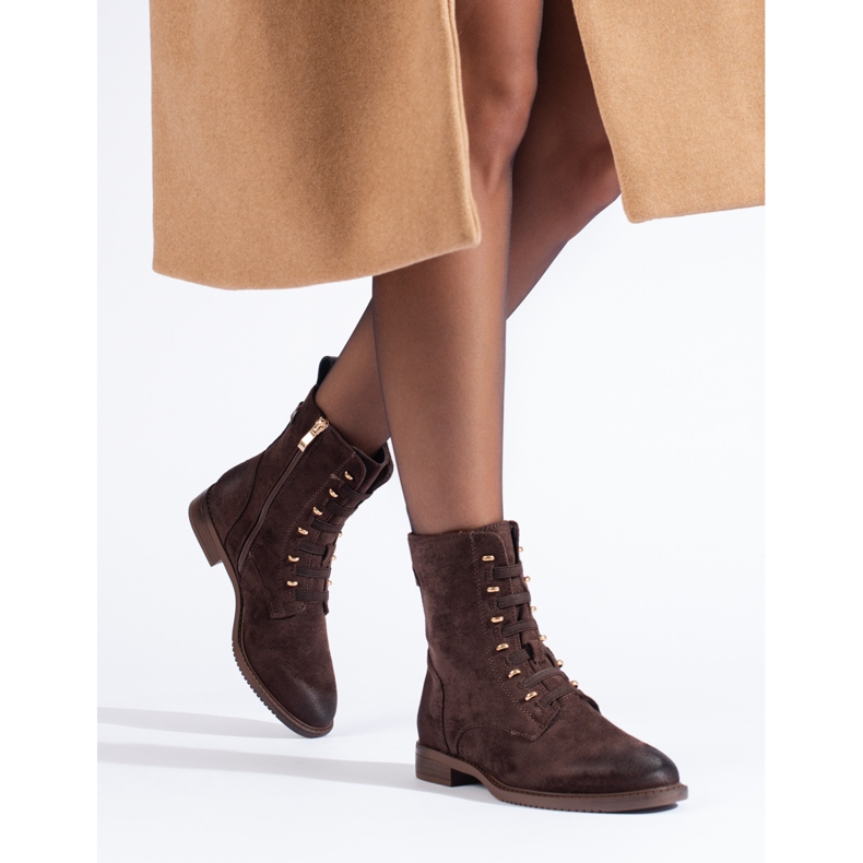 Bolsos de mujer Shelovet de ante marrón 1