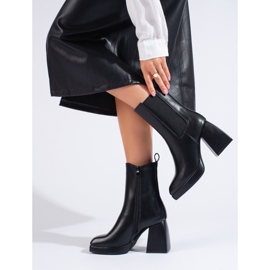 Botines de mujer con tacón ancho, negro Shelovet 1