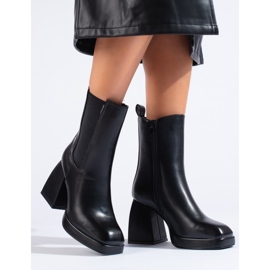Botines de mujer con tacón ancho, negro Shelovet 3