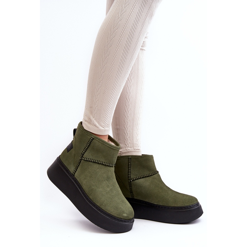Botas de Nieve Mujer Ante Maciejka 06257-24 Oliva verde 2