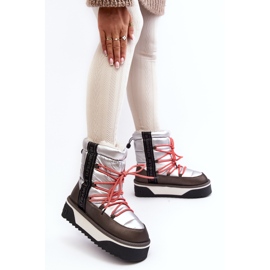 Botas de Nieve Mujer Suela Gruesa Vegana D.Franklin DFSH371006 Plata 10