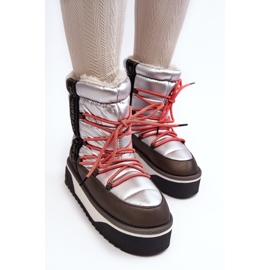 Botas de Nieve Mujer Suela Gruesa Vegana D.Franklin DFSH371006 Plata 12