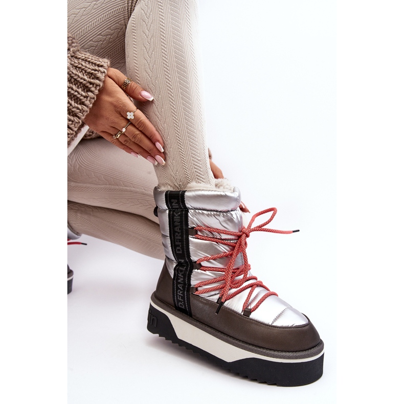 Botas de Nieve Mujer Suela Gruesa Vegana D.Franklin DFSH371006 Plata 2