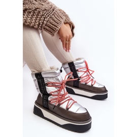 Botas de Nieve Mujer Suela Gruesa Vegana D.Franklin DFSH371006 Plata 3