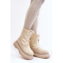 Botas De Nieve De Mujer Con Suela Gruesa Y Cremallera GOE MM2N4079 Beige 5