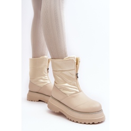 Botas De Nieve De Mujer Con Suela Gruesa Y Cremallera GOE MM2N4079 Beige 7