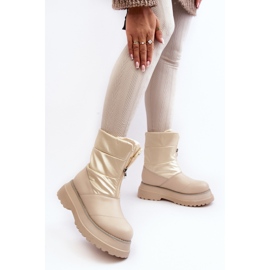 Botas De Nieve De Mujer Con Suela Gruesa Y Cremallera GOE MM2N4079 Beige 8