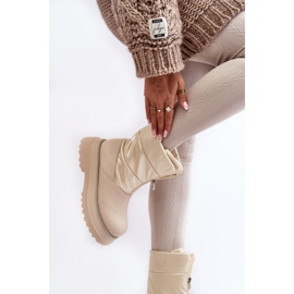 Botas De Nieve De Mujer Con Suela Gruesa Y Cremallera GOE MM2N4079 Beige 9