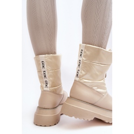 Botas De Nieve De Mujer Con Suela Gruesa Y Cremallera GOE MM2N4079 Beige 2