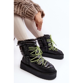 Botas de Nieve Mujer Suela Gruesa Vegana D.Franklin DFSH371007 Negro 4
