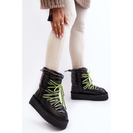 Botas de Nieve Mujer Suela Gruesa Vegana D.Franklin DFSH371007 Negro 2