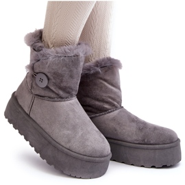 Botas de nieve con plataforma y pelo para mujer, color gris Vikas 9