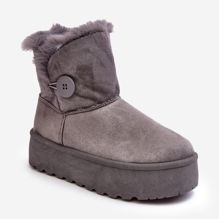Botas de nieve con plataforma y pelo para mujer, color gris Vikas 1