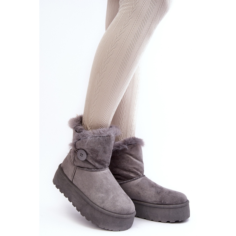 Botas de nieve con plataforma y pelo para mujer, color gris Vikas 2