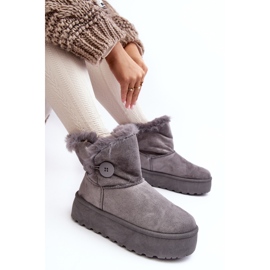 Botas de nieve con plataforma y pelo para mujer, color gris Vikas 8