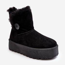 Botas de nieve de mujer con plataforma y pelo negro Vikas 1 Botas de nieve de mujer con plataforma y pelo negro Vikas 1