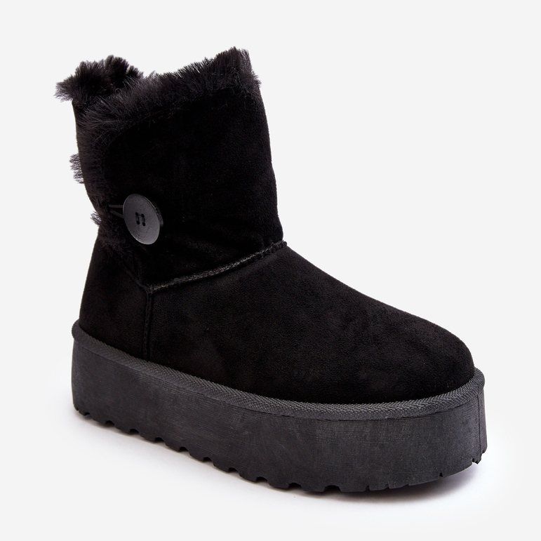 Botas de nieve de mujer con plataforma y pelo negro Vikas 1 Botas de nieve de mujer con plataforma y pelo negro Vikas 1