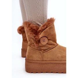 Botas de nieve con plataforma para mujer con pelo Vikas color camel marrón 6