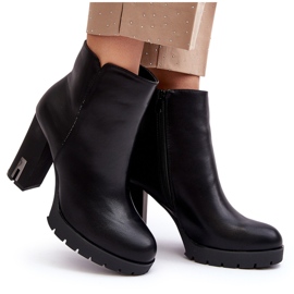 Botines de mujer de tacón alto con cremallera, negro Rasoda 8