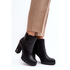 Botines de mujer de tacón alto con cremallera, negro Rasoda 2