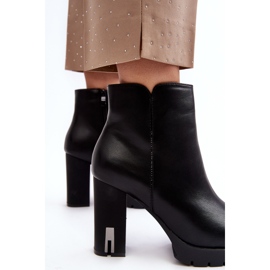 Botines de mujer de tacón alto con cremallera, negro Rasoda 5