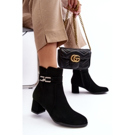 Botines Mujer Tacón Bajo Con Adorno Negro Numissa 7