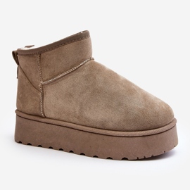 Botas de nieve con plataforma y forro de pelo para mujer, verde Xamella 1