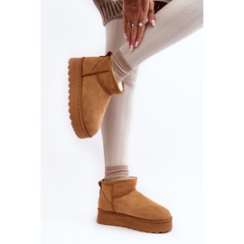 Botas de nieve con plataforma para mujer aisladas con pelo Camel Xamella marrón 6