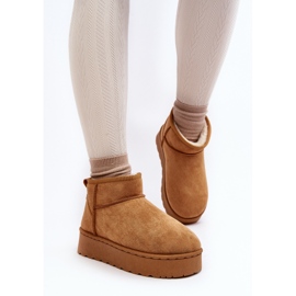 Botas de nieve con plataforma para mujer aisladas con pelo Camel Xamella marrón 8