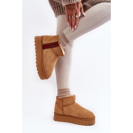 Botas de nieve con plataforma Lomessa camel con aislamiento para mujer marrón 2