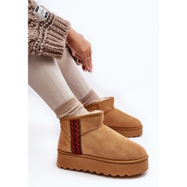 Botas de nieve con plataforma Lomessa camel con aislamiento para mujer marrón 7