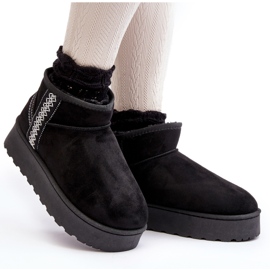 Botas de nieve aislantes para mujer con plataforma negro Lomessa 10