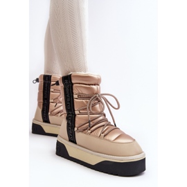 Botas de Nieve Mujer Suela Gruesa Vegana D.Franklin DFSH371006 Beige 4