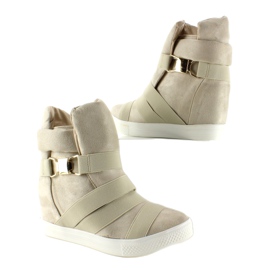 Deportivas con tiras de goma F-215 Beige 1