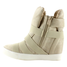 Deportivas con tiras de goma F-215 Beige 3