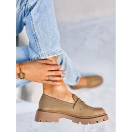 Andral Mocasines plataforma caqui beige 3